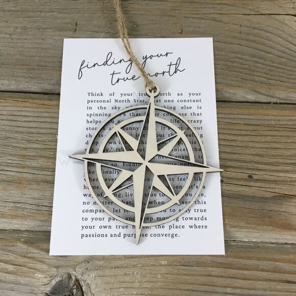 Compass Finding Your True North Story Card Ornament - Picture 1 of 5